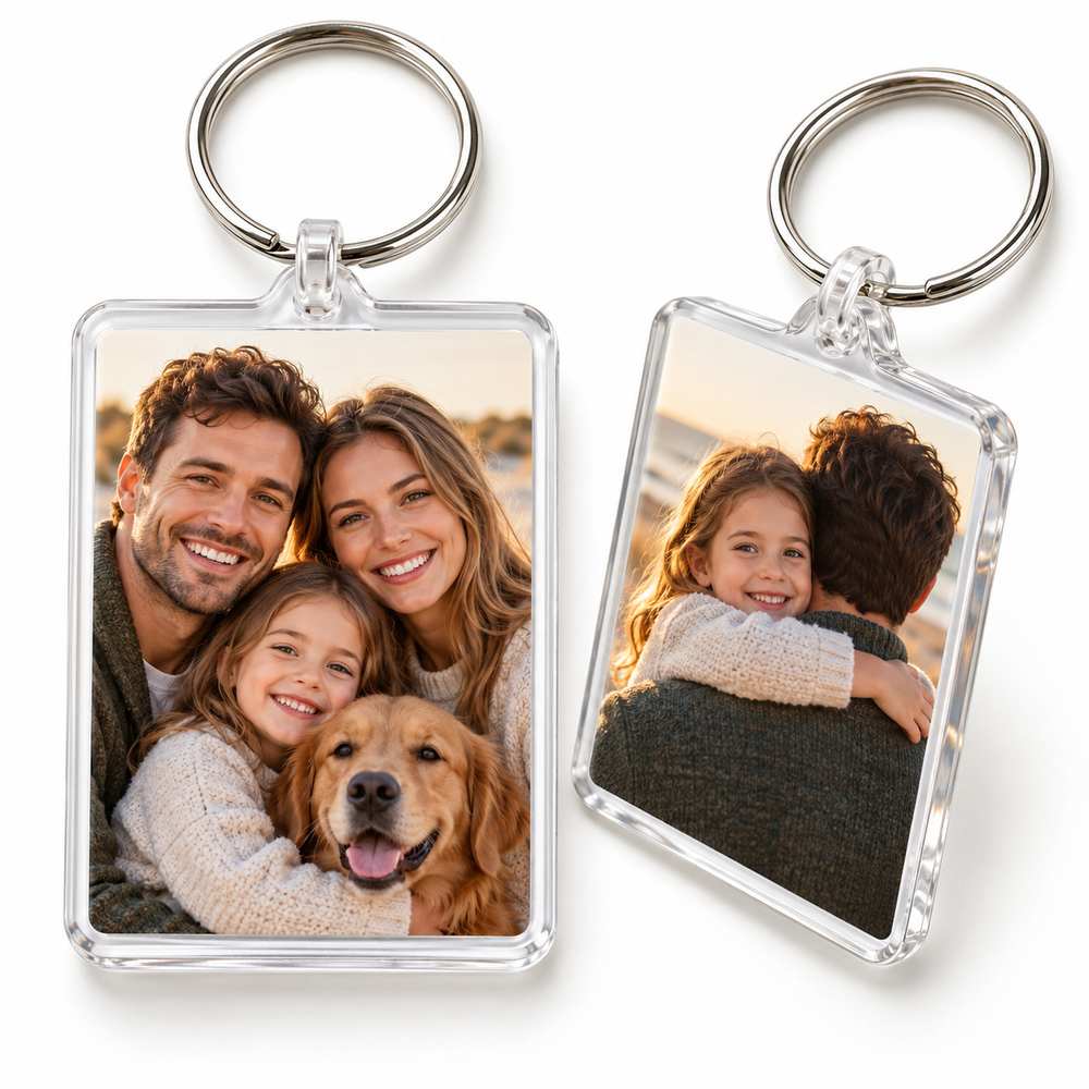 Acrylic photo keyring