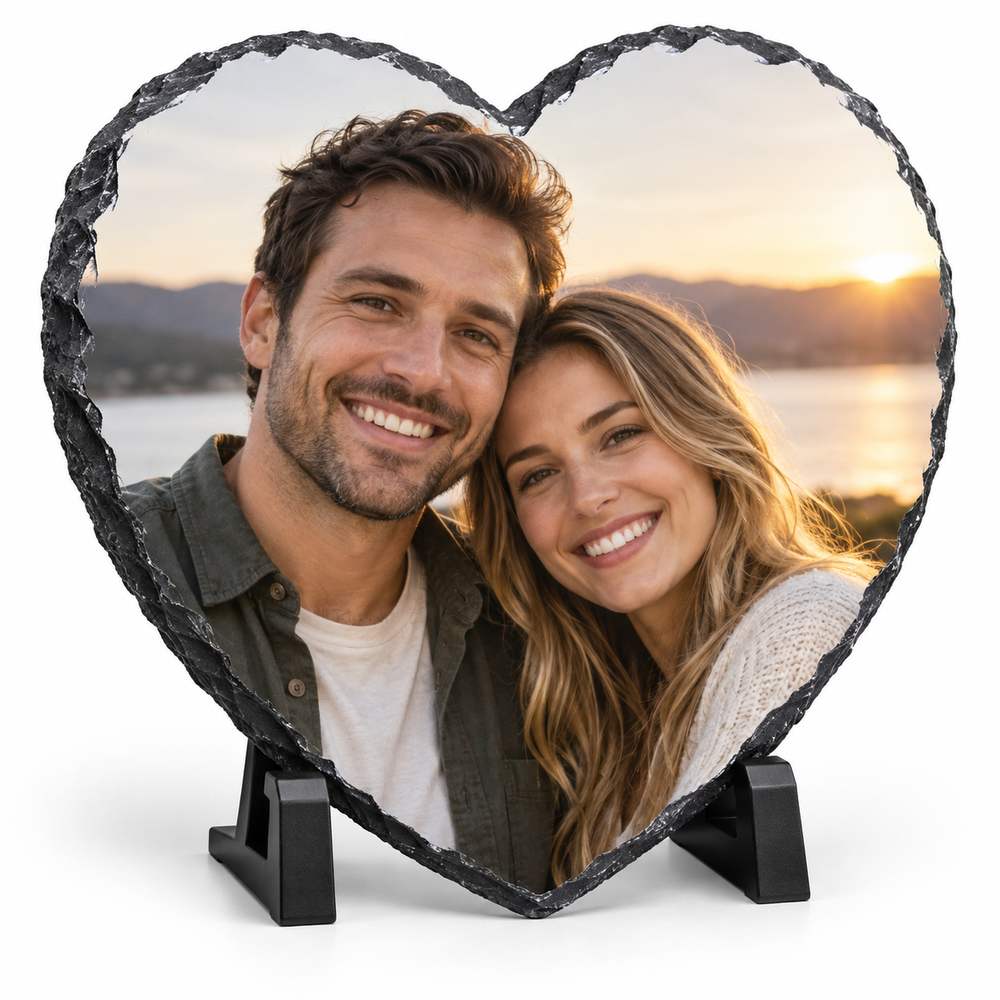 Slate photo heart A5